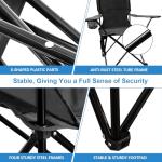 SAILARY Folding Camping Chairs Portable Outdoor Chair for Camping, Fishing, Beach, Picnic, Lightweight High Back Foldable Chair with Cup Holder & Storage Bag, Supports 300lbs, Black