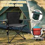 SAILARY Folding Camping Chairs Portable Outdoor Chair for Camping, Fishing, Beach, Picnic, Lightweight High Back Foldable Chair with Cup Holder & Storage Bag, Supports 300lbs, Black