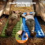 OGERY Sleeping Pad, Ultralight Inflating Sleeping Pad for Camping with Pillow Built-in Foot Pump, 6" Extra-Thick Reinforced Camping Pad for Hiking, Backpacking, Tent, Single,Green