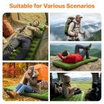 OGERY Sleeping Pad, Ultralight Inflating Sleeping Pad for Camping with Pillow Built-in Foot Pump, 6" Extra-Thick Reinforced Camping Pad for Hiking, Backpacking, Tent, Single,Green