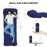 Inflatable Sleeping Pad with Pillow for Camping-Built in Fast Inflation-Ultralight Upgraded Durable Compact Sleeping Mat Moisture Proof Air Mattress for Camping, Backpacking,Hiking,Travel,Tent