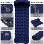 Inflatable Sleeping Pad with Pillow for Camping-Built in Fast Inflation-Ultralight Upgraded Durable Compact Sleeping Mat Moisture Proof Air Mattress for Camping, Backpacking,Hiking,Travel,Tent