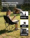VEVOR Oversized Camping Chairs, 450 lbs Heavy Duty Support, Portable Padded Folding Camp Chairs with Dual Cup Holders & Wine Glass Holders, Carry Bag for Outdoor, Fishing, Black & Gray, 1 Pack