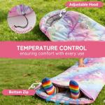 tuphen Kids Sleeping Bag - 3-4 Seasons Portable Sleeping Bag with Compression Sack for Boys, Girls and Toddlers, 2.2 lbs Lightweight Camping Gear Perfect for Camping Hiking Indoor (Purple, 63x26in)