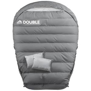 MEREZA Mummy Double Sleeping Bag for Adults with Pillow Cold Weather 0 Degree 2 Person Sleeping Bag for Couples Family Camping