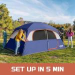CAMPROS CP Tent-6-Person-Camping-Tents, Waterproof Windproof Family Tent with Top Rainfly, 4 Large Mesh Windows, Double Layer, Easy Set Up, Portable with Carry Bag (Navy Blue)