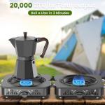 2 Burner Propane Camping Stove, 20000 BTU Foldable Portable Camp Stove with Piezo Ignition & Adjustable Burners, Outdoor Gas Cooker with Carry Bag for Camping, RV, Tailgating & Emergency Use