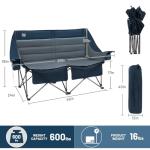 Timber Ridge Double Camping Chair, Heavy Duty Outdoor Folding Camp Couch, Loveseat Camping Chairs Perfect for Campsites, Patio/Lawn, Soccer Games or Other Youth Sports, Supports 600 lbs