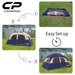 CAMPROS CP Tent-6-Person-Camping-Tents, Waterproof Windproof Family Tent with Top Rainfly, 4 Large Mesh Windows, Double Layer, Easy Set Up, Portable with Carry Bag (Navy Blue)