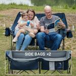 Timber Ridge Double Camping Chair, Heavy Duty Outdoor Folding Camp Couch, Loveseat Camping Chairs Perfect for Campsites, Patio/Lawn, Soccer Games or Other Youth Sports, Supports 600 lbs