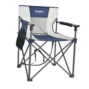 Alvantor Wide Seat Camping Chair for Big, 300LBS Heavy Duty with Armrests & Breathable Mesh, Portable for Camping, Hiking & Sports Events