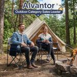 Alvantor Wide Seat Camping Chair for Big, 300LBS Heavy Duty with Armrests & Breathable Mesh, Portable for Camping, Hiking & Sports Events