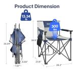 Alvantor Wide Seat Camping Chair for Big, 300LBS Heavy Duty with Armrests & Breathable Mesh, Portable for Camping, Hiking & Sports Events