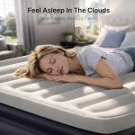 VOSSER Air Mattress Queen with Built-in Pump, 18" Raised Inflatable Blow Up Mattress,Upgraded Heavy Duty 800lbs Portable Air Bed for Home, Guests,Floor& Camping, Self Inflating Colchon Inflable Queen