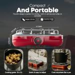 GasOne Single Propane Burner Camp Stove – 10,000BTU Portable Stove Propane Grill with Removable Cooking Grid – Large Easy to Use Knob – Carry Case Included