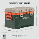 Igloo Trailmate 50Qt Cooler, Insulated Hard Shell Ice Chest, Sportsman