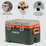 Igloo Trailmate 50Qt Cooler, Insulated Hard Shell Ice Chest, Sportsman