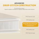 Naturehike 4" Drop Stitch Double Sleeping Pad with Electric Pump, 882 LBS Non-Collapsible Strong Support, Connectable Camping Mattress, Full Size Inflatable Air Mattress for Home, Camping, Guest