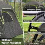 CAMPROS CP Tent-6-Person-Camping-Tents, Waterproof Windproof Family Tent with Top Rainfly, 4 Large Mesh Windows, Double Layer, Easy Set Up, Portable with Carry Bag (Deep Gray)