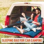 MEREZA Double Sleeping Bag for Adults Mens with Pillow, XL Queen Size for All Season Camping Hiking Backpacking 2 Person Sleeping Bags for Cold Weather & Warm (Diamond Blue)