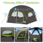 CAMPROS CP Tent-6-Person-Camping-Tents, Waterproof Windproof Family Tent with Top Rainfly, 4 Large Mesh Windows, Double Layer, Easy Set Up, Portable with Carry Bag (Deep Gray)