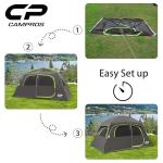CAMPROS CP Tent-6-Person-Camping-Tents, Waterproof Windproof Family Tent with Top Rainfly, 4 Large Mesh Windows, Double Layer, Easy Set Up, Portable with Carry Bag (Deep Gray)