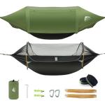 Rivenlo Camping Hammock Tent with Mosquito Net & RainFly, 3 in 1 Waterproof Portable Sleeping Hammock Bug Backpacker Lightweight Outdoor Gear Swing for Hiking Travel Patio Expedition(Dark Green)