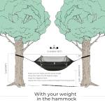 Rivenlo Camping Hammock Tent with Mosquito Net & RainFly, 3 in 1 Waterproof Portable Sleeping Hammock Bug Backpacker Lightweight Outdoor Gear Swing for Hiking Travel Patio Expedition(Dark Green)