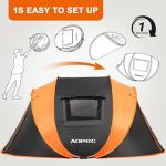 AOPEC Pop Up Camping Tent, 2/4/6 Person Instant Tent Waterproof PU4500mm, Spacious Ventilated Camping Tent with Front Porch, Quick Setup Lightweight Portable for Outdoor Camping Hiking Beach