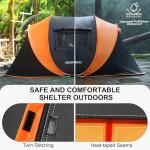 AOPEC Pop Up Camping Tent, 2/4/6 Person Instant Tent Waterproof PU4500mm, Spacious Ventilated Camping Tent with Front Porch, Quick Setup Lightweight Portable for Outdoor Camping Hiking Beach