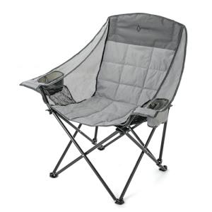 ARROWHEAD OUTDOOR Oversized Folding Camp Chair w/Adjustable Double Sized Cup Holder, Mesh Sides, Inner Pockets, Carry Bag, 300 LBS Weight Capacity