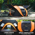 AOPEC Pop Up Camping Tent, 2/4/6 Person Instant Tent Waterproof PU4500mm, Spacious Ventilated Camping Tent with Front Porch, Quick Setup Lightweight Portable for Outdoor Camping Hiking Beach