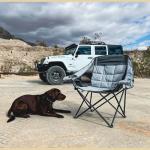 ARROWHEAD OUTDOOR Oversized Folding Camp Chair w/Adjustable Double Sized Cup Holder, Mesh Sides, Inner Pockets, Carry Bag, 300 LBS Weight Capacity