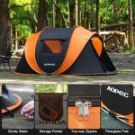 AOPEC Pop Up Camping Tent, 2/4/6 Person Instant Tent Waterproof PU4500mm, Spacious Ventilated Camping Tent with Front Porch, Quick Setup Lightweight Portable for Outdoor Camping Hiking Beach