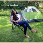 ARROWHEAD OUTDOOR Oversized Folding Camp Chair w/Adjustable Double Sized Cup Holder, Mesh Sides, Inner Pockets, Carry Bag, 300 LBS Weight Capacity