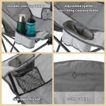 ARROWHEAD OUTDOOR Oversized Folding Camp Chair w/Adjustable Double Sized Cup Holder, Mesh Sides, Inner Pockets, Carry Bag, 300 LBS Weight Capacity