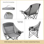 ARROWHEAD OUTDOOR Oversized Folding Camp Chair w/Adjustable Double Sized Cup Holder, Mesh Sides, Inner Pockets, Carry Bag, 300 LBS Weight Capacity
