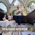 Happy Travel Tent 4 Person Tents for Camping, Waterproof Easy Setup Camping Tent with Top Rainfly, Portable Tall Cabin Tent with 4 Mesh Windows and Carry Bag for Outdoor Camping & Hiking