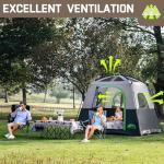 Happy Travel Tent 4 Person Tents for Camping, Waterproof Easy Setup Camping Tent with Top Rainfly, Portable Tall Cabin Tent with 4 Mesh Windows and Carry Bag for Outdoor Camping & Hiking