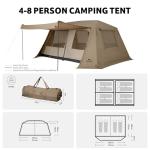 Naturehike Village Lite Camping Tent, 60S Easy Setup Instant Tents for Camping, Double Layer 4/8 Person Tent with with Full Rainfly