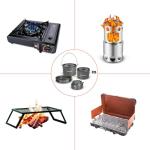 Odoland 39pcs Camping Cookware Mess Kit, Non-Stick Large Size Hanging Pot Pan Kettle with Base Dinner Cutlery Sets for 6 and More, Cups Dishes Forks Spoons Kit for Outdoor Camping Hiking Picnic