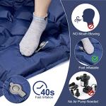 NHOWIN Sleeping Pad, Ultralight Self Inflating Camping Mat Sleeping Pad for Camping with Built-in Foot Pump & Pillow Durable Waterproof Sleeping Mat for Tent, Backpacking, Hiking - Blue