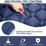 NHOWIN Sleeping Pad, Ultralight Self Inflating Camping Mat Sleeping Pad for Camping with Built-in Foot Pump & Pillow Durable Waterproof Sleeping Mat for Tent, Backpacking, Hiking - Blue