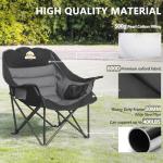 Colegence Oversized Camping Chairs Set of 2, Padded Camping Chair Heavy Duty Lawn Chairs for Adults, XL Foldable Camp Chair for Outdoor Sports, Baseball, Wide Seat Support 450LBS - Black and Grey