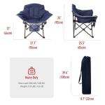 SUNNYFEEL Oversized Camping Chair Heavy Duty Folding Moon Chair Large Sofa Chair for Adults 500 LBS Portable Camp Lawn Chair with Storage Bag for Beach, Trip, Lawn, Outdoor Camp for Adults & Carry Bag