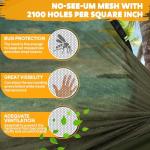 Chihee Ultra-Light Travel Camping Hammock Pop-up Net Hammock 660lbs Load Capacity,Breathable,Quick-Drying Parachute Nylon 2 Premium Carabiners,2 Tree Slings Included for Outdoor Backpacking Hiking