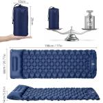 NHOWIN Sleeping Pad, Ultralight Self Inflating Camping Mat Sleeping Pad for Camping with Built-in Foot Pump & Pillow Durable Waterproof Sleeping Mat for Tent, Backpacking, Hiking - Blue
