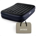 Intex Air Mattress, 64123ED Dura-Beam Plus Pillow Rest Fiber-Tech – Queen Size – Built-in Electric Pump – 16.5in Bed Height – 600lb Weight Capacity