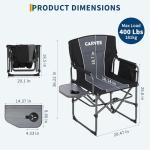 GarveeLife Oversized Directors Camping Chair, Portable Folding Chair for Adults Support 400 lbs, Heavy Duty Lawn Chair with Side Table, for Camping, Sports, Picnic, Beach, Fishing (1 PCS, Black)