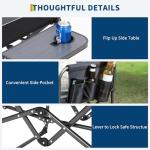 GarveeLife Oversized Directors Camping Chair, Portable Folding Chair for Adults Support 400 lbs, Heavy Duty Lawn Chair with Side Table, for Camping, Sports, Picnic, Beach, Fishing (1 PCS, Black)